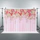 Pink Flowers Wall Photography Backdrops Rose Floral Wedding Photo Background