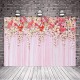 Pink Flowers Wall Photography Backdrops Rose Floral Wedding Photo Background