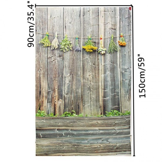 Retro 3x5ft Vinyl Backdrop Photography Wooden Wall Floor Background Studio Props