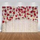 Romantic Wedding Red Rose Wall Photography Backdrops Floral Photo Background