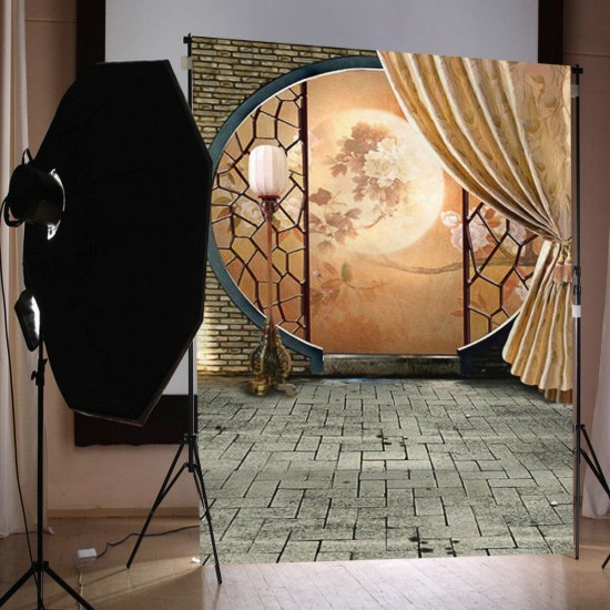 T079 3x5ft Classical Courtyard Moonlight Photography Background Cloth Studio Photo Backdrop