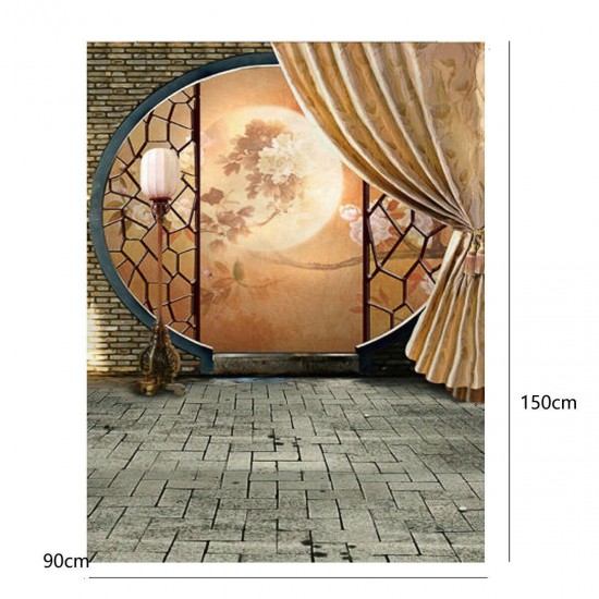 T079 3x5ft Classical Courtyard Moonlight Photography Background Cloth Studio Photo Backdrop