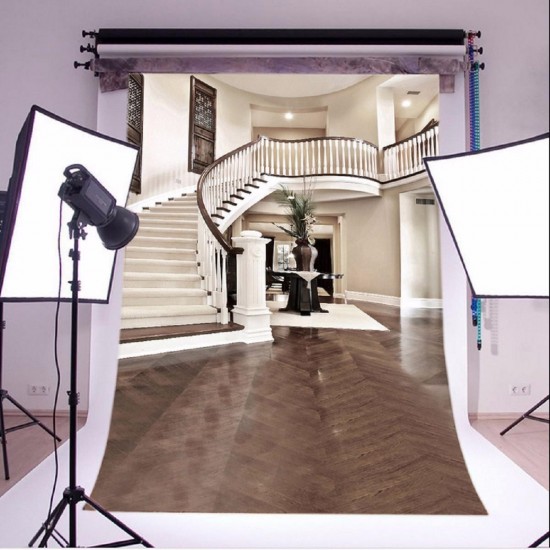 Vinyl Interior Staircase Hall Mansion Cloth Photography Backdrop Background Vinyl Interior Staircase Hall Mansion Cloth Photography Backdrop Background