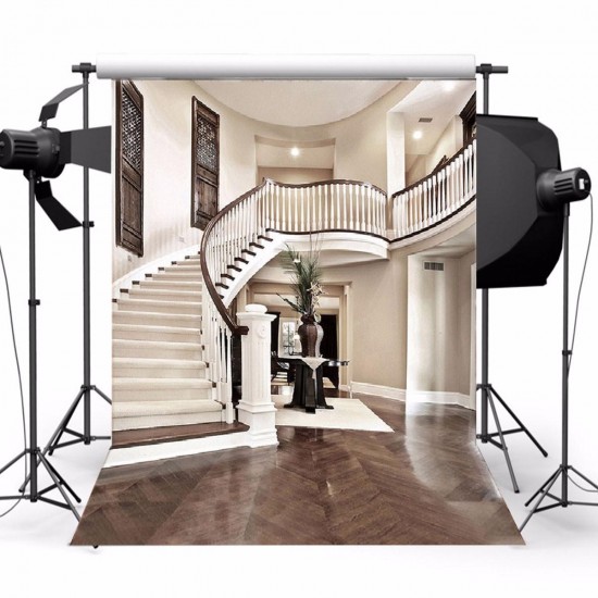 Vinyl Interior Staircase Hall Mansion Cloth Photography Backdrop Background