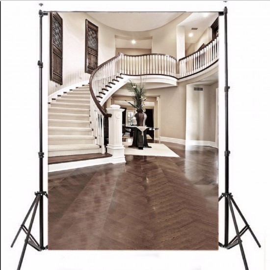 Vinyl Interior Staircase Hall Mansion Cloth Photography Backdrop Background