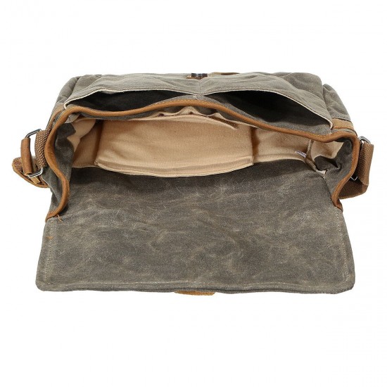 Retro Canvas Leather Trim DSLR SLR Shockproof Camera Messenger Vintage Bag Waterproof Shoulder Bags