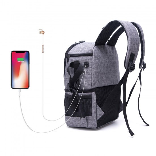Water-resistant Anti-Theft Camera Bag Backpack Charge Earphone Hole for DSLR Camera Lens Tripod