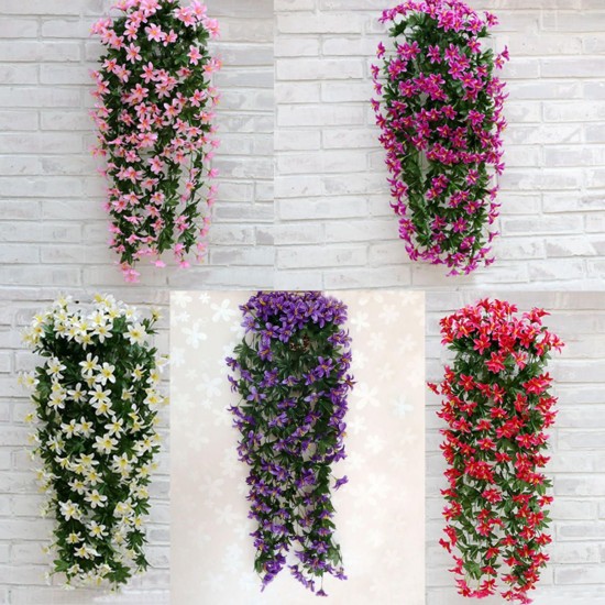 1 Bunch Artificial Lily Silk Flowers Vine Garland Home Hanging Wedding Decorations