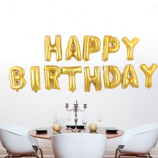 16 Inch Golden Foil Alphabet Balloons Letters Happy Birthday Party Decor