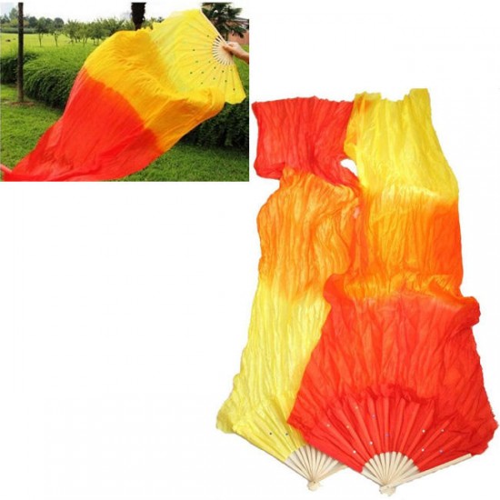 1.8M Multicolor Belly Dance Fan Bamboo Long Silk Fans Dance Performance Supplies 1.8M Multicolor Belly Dance Fan Bamboo Long Silk Fans Dance Performance Supplies