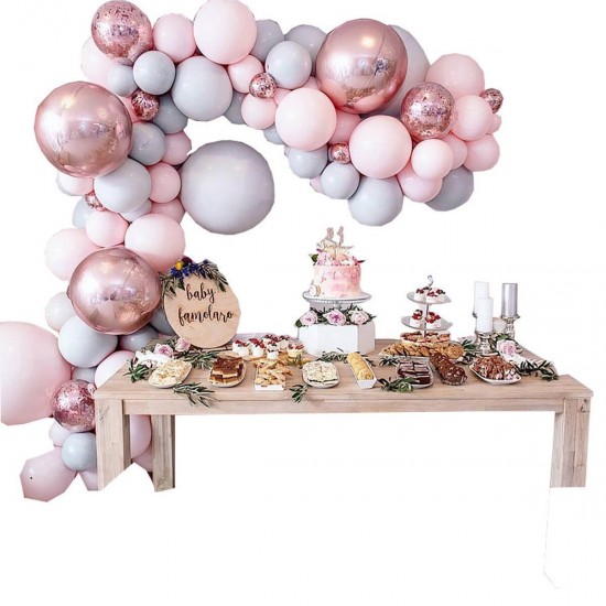 201PCS/Set Pink Balloons Arch Kit Tape Party Birthday Wedding Garland Decor