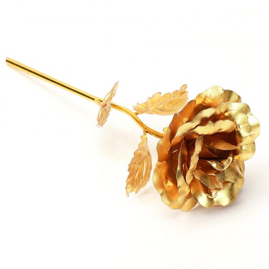 24K Gold Foil Sheets Artificial Rose Flower Birthday Thanksgiving Day Decoration Gift