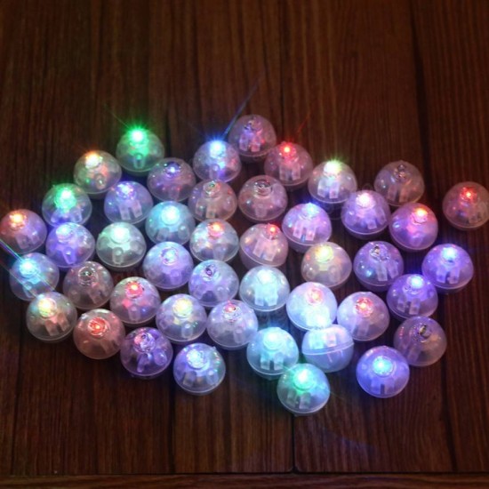 25pcs 1.7cm Round LED Balloon Light Lamp Glowing Balloon Lights Birthday Wedding Party Decoration