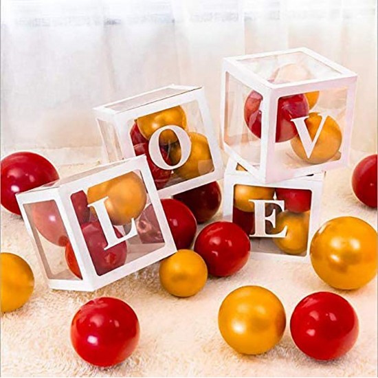 4PCS/Set DIY Transparent Box Latex Balloon for Boy Girl Baby Shower Wedding Birthday Party Decoration Backdrop