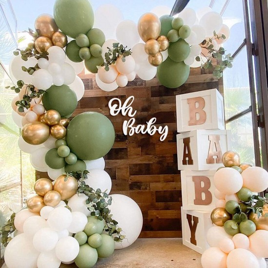 Garland Green Gold Ballon Set for Party Birthday Wedding