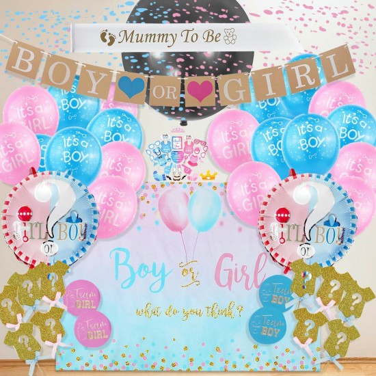 Gender Secret Party Decoration Set Boy Or Grill Party Balloon Set