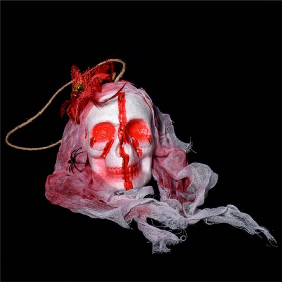 Halloween Decorations Horror Props Horrible Skeleton Bleeding Skull Scary Spooky Hanging Props Party Decor Supplies