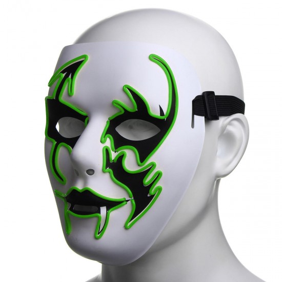 Halloween Mask LED Luminous Flashing Face Mask Party Masks Light Up Dance Halloween Cosplay