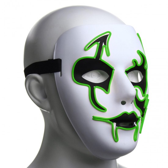 Halloween Mask LED Luminous Flashing Face Mask Party Masks Light Up Dance Halloween Cosplay