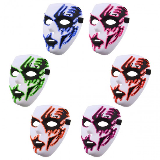 Halloween Mask LED Luminous Flashing Party Masks Light Up Dance Halloween Cosplay Props Halloween Mask LED Luminous Flashing Party Masks Light Up Dance Halloween Cosplay Props