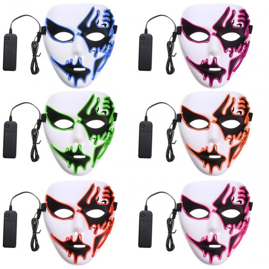 Halloween Mask LED Luminous Flashing Party Masks Light Up Dance Halloween Cosplay Props Halloween Mask LED Luminous Flashing Party Masks Light Up Dance Halloween Cosplay Props