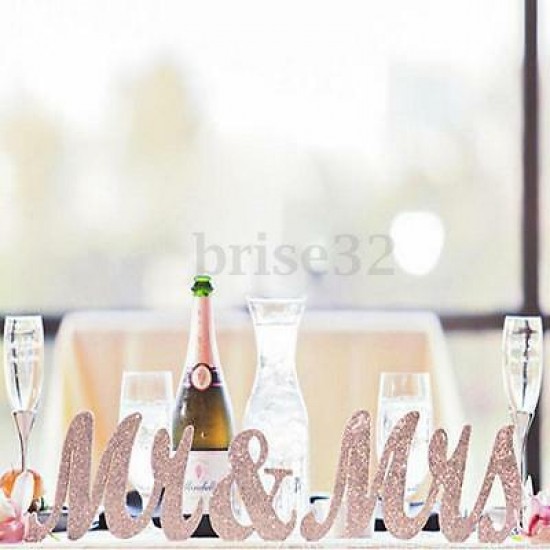 Mr & Mrs Shining Free Standing Letter Sign Table Large Wooden Wedding Decorations