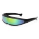 Party Glasses Novelty Futuristic Cyclops Mirrored Sunglasses Monoblock Alien