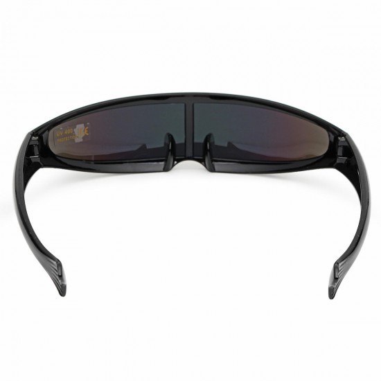 Party Glasses Novelty Futuristic Cyclops Mirrored Sunglasses Monoblock Alien