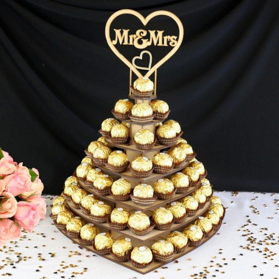 Personalised Chocolate Snack Display Mr&Mrs Heart Wedding Dessert Stand Shelf Rack Party Centrepiece Personalised Chocolate Snack Display Mr&Mrs Heart Wedding Dessert Stand Shelf Rack Party Centrepiece