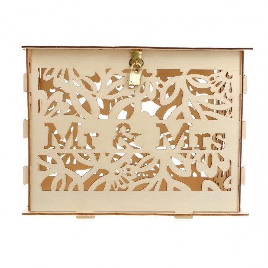 Wedding Card Post Wooden Box Collection Gift Card Boxes with Lock Patry Decor