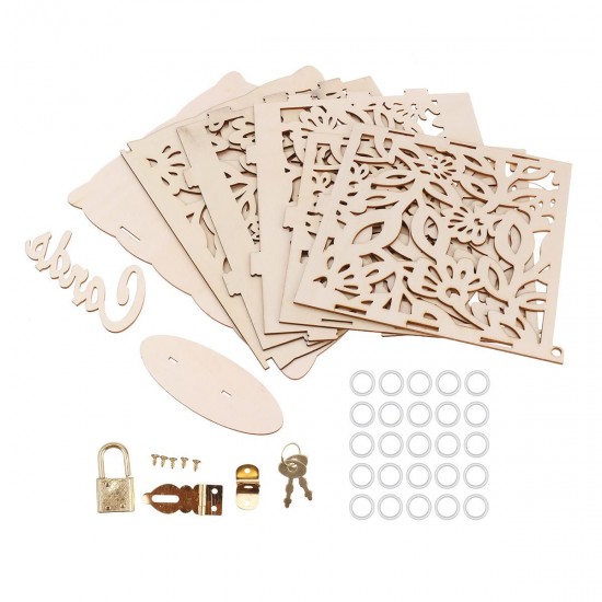 Wedding Card Post Wooden Box Collection Gift Card Boxes with Lock Patry Decor