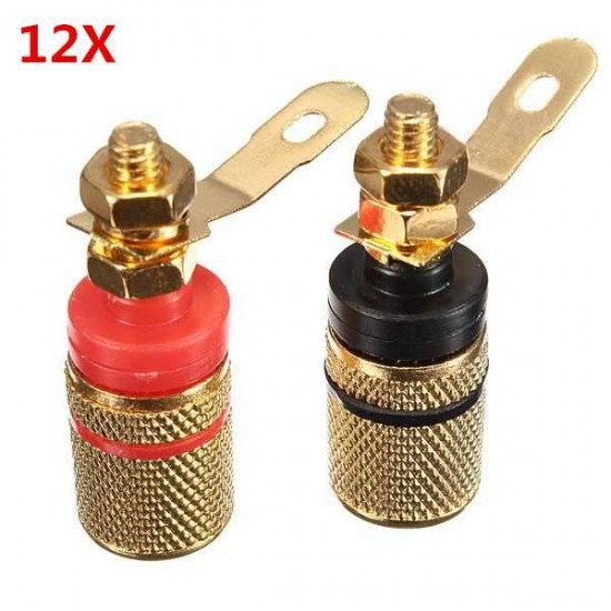 12X2Pcs Speaker Terminal Binding Post Banana Plug Socket Connector 12X2Pcs Speaker Terminal Binding Post Banana Plug Socket Connector