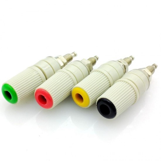 4Color 4mm Banana Socket Pure Copper Large Current Binding Post M5 Studs 30VAC-60VDC MAX 24A Banana Female Connector Plug 4Color 4mm Banana Socket Pure Copper Large Current Binding Post M5 Studs 30VAC-60VDC MAX 24A Banana Female Connector Plug