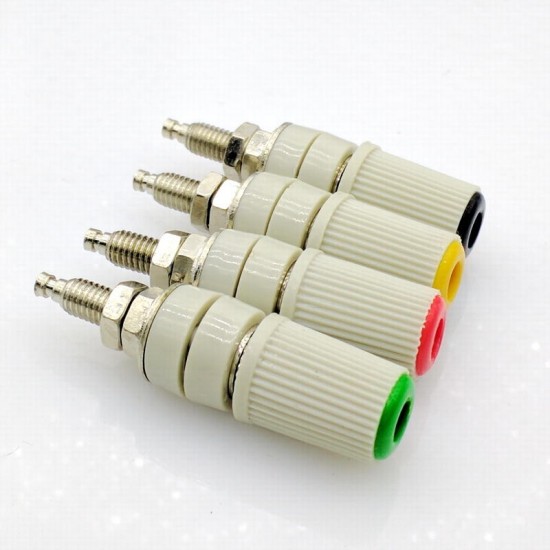 4Color 4mm Banana Socket Pure Copper Large Current Binding Post M5 Studs 30VAC-60VDC MAX 24A Banana Female Connector Plug 4Color 4mm Banana Socket Pure Copper Large Current Binding Post M5 Studs 30VAC-60VDC MAX 24A Banana Female Connector Plug