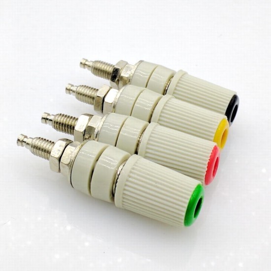 4Color 4mm Banana Socket Pure Copper Large Current Binding Post M5 Studs 30VAC-60VDC MAX 24A Banana Female Connector Plug