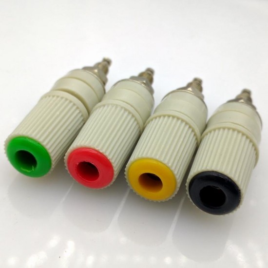 4Color 4mm Banana Socket Pure Copper Large Current Binding Post M5 Studs 30VAC-60VDC MAX 24A Banana Female Connector Plug 4Color 4mm Banana Socket Pure Copper Large Current Binding Post M5 Studs 30VAC-60VDC MAX 24A Banana Female Connector Plug