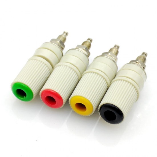 4Color 4mm Banana Socket Pure Copper Large Current Binding Post M5 Studs 30VAC-60VDC MAX 24A Banana Female Connector Plug 4Color 4mm Banana Socket Pure Copper Large Current Binding Post M5 Studs 30VAC-60VDC MAX 24A Banana Female Connector Plug
