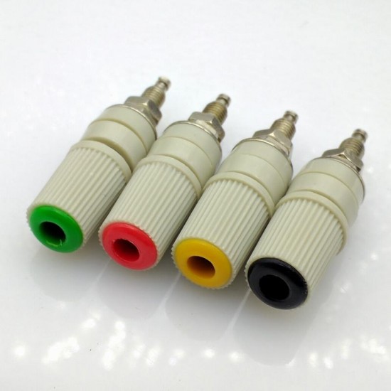 4Color 4mm Banana Socket Pure Copper Large Current Binding Post M5 Studs 30VAC-60VDC MAX 24A Banana Female Connector Plug 4Color 4mm Banana Socket Pure Copper Large Current Binding Post M5 Studs 30VAC-60VDC MAX 24A Banana Female Connector Plug