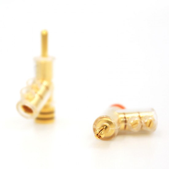 4Pcs Viborg Gold Plated Audio Banana Speaker Plug Connector 45 Dgree Lock Screw Welding Free