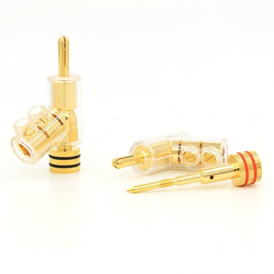 4Pcs Viborg Gold Plated Audio Banana Speaker Plug Connector 45 Dgree Lock Screw Welding Free 4Pcs Viborg Gold Plated Audio Banana Speaker Plug Connector 45 Dgree Lock Screw Welding Free
