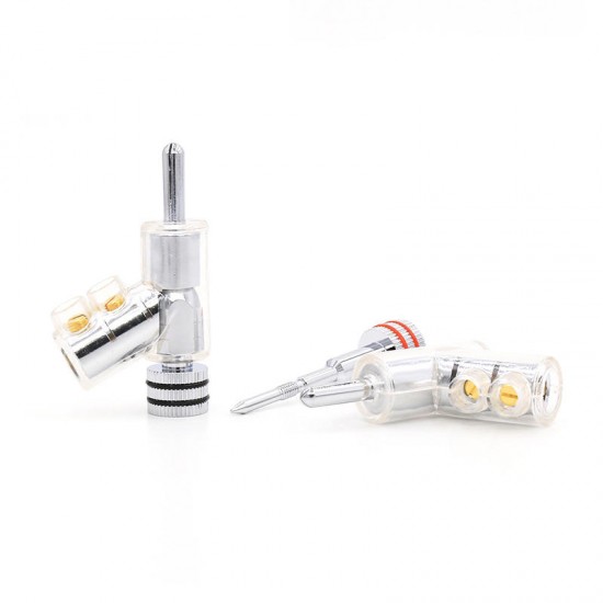 4Pcs Viborg Rhodium Plated Gold Banana Plug Audio Connector Speaker 45 Degree Lock Free Solder Screw 4Pcs Viborg Rhodium Plated Gold Banana Plug Audio Connector Speaker 45 Degree Lock Free Solder Screw