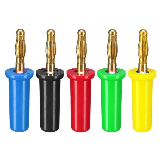 4mm Copper Gold Plated Banana Plug Connectors 5 Colors for RC Model