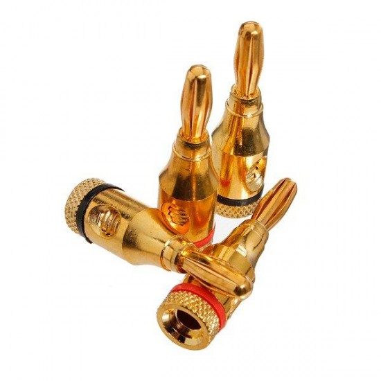 4pcs 4mm Speaker Banana Plug Audio Jack Cable Connector Adapter Gold 4pcs 4mm Speaker Banana Plug Audio Jack Cable Connector Adapter Gold