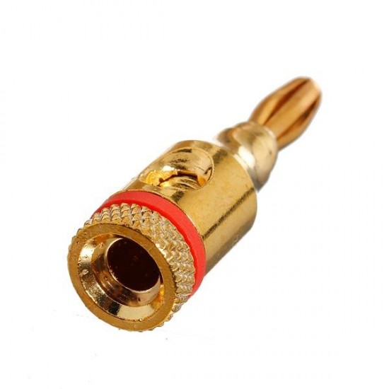 4pcs 4mm Speaker Banana Plug Audio Jack Cable Connector Adapter Gold