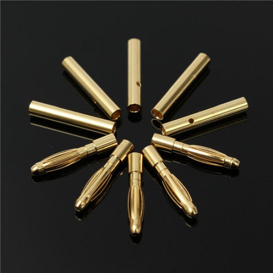 5 Pair 2mm Gold Bullet Connectors Banana Plugs For RC Car/Drone Lipo Battery 5 Pair 2mm Gold Bullet Connectors Banana Plugs For RC Car/Drone Lipo Battery
