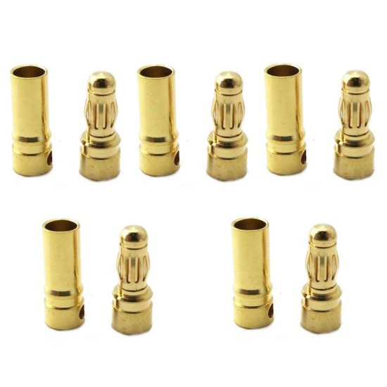 5 Pair 5.5mm Gold Bullet Connector Banana Plug For ESC Battery Motor 5 Pair 5.5mm Gold Bullet Connector Banana Plug For ESC Battery Motor
