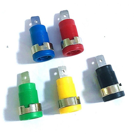 5 Pcs 4mm Banana Plugs Female Jack Socket Plug Wire Connector 5 Colors Each 1pcs Multimeter Socket Banana Head Female