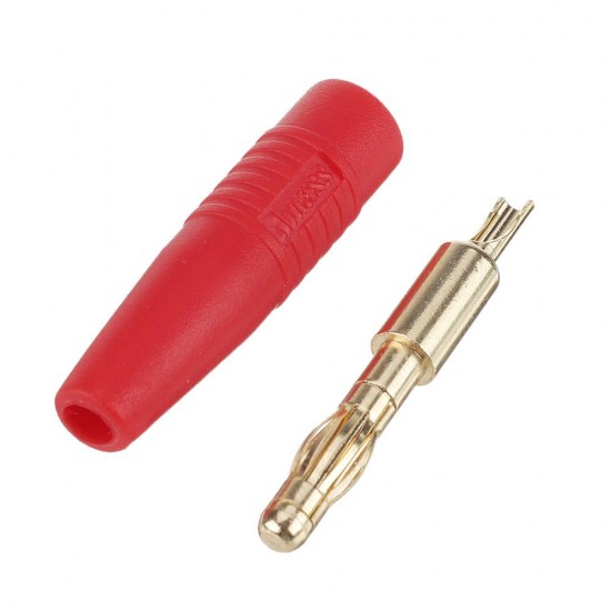 4mm Banana Bullet Connector Plug With Black/Red Color Rubber Sheath for Adapter Cable