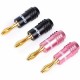 QS6033 Gold Plated Speaker Banana Plugs For Speaker Wire Home Theater Amplifier Audio Adapter Banana Adapter Connector 4pcs/Lot