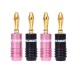 QS6033 Gold Plated Speaker Banana Plugs For Speaker Wire Home Theater Amplifier Audio Adapter Banana Adapter Connector 4pcs/Lot